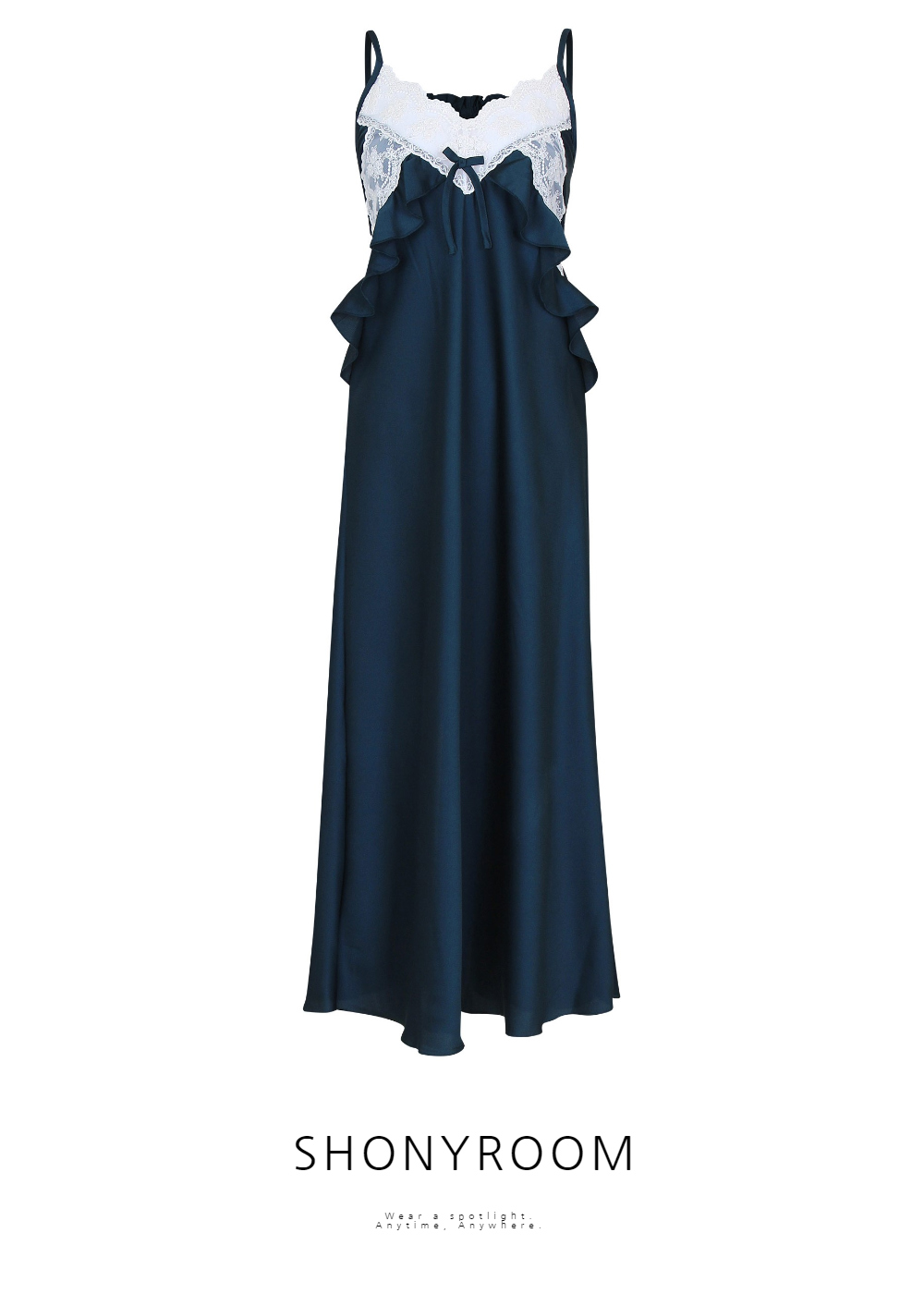 긴 드레스 네이비블루 색상 이미지-S1L2